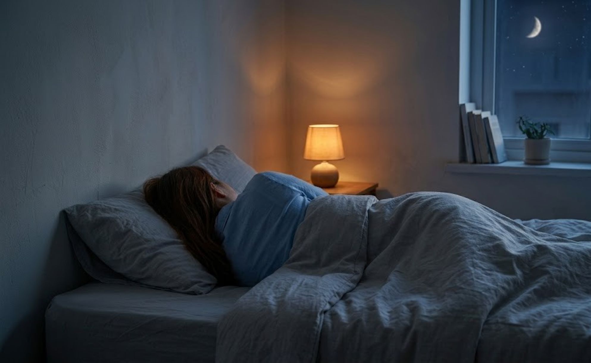 Maintaining the habit of going to bed and waking up at a fixed time each day helps strengthen the circadian rhythm and improve insomnia. Photo created by AI