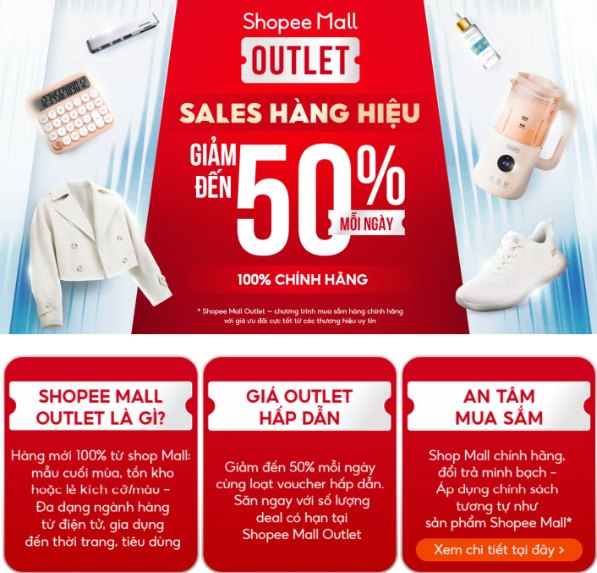 Shopee Mall Outlet là đòn bẩy thương mại giúp các nhà bán tối ưu kho hàng và gia tăng cơ hội bứt phá doanh số. Ảnh: Vân Hoa