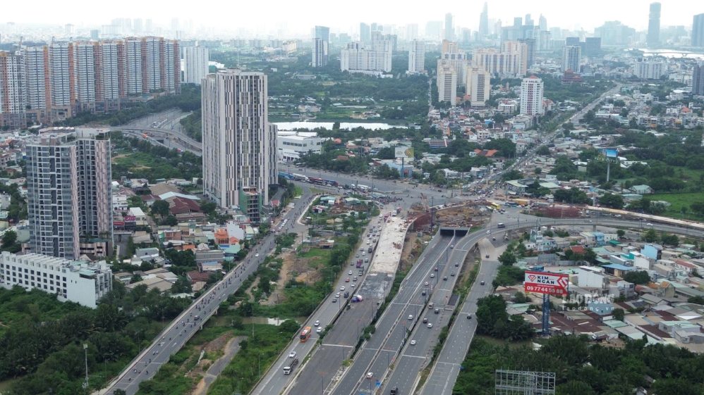 Khu vực nút giao An Phú thông thoáng. Ảnh: Anh Tú