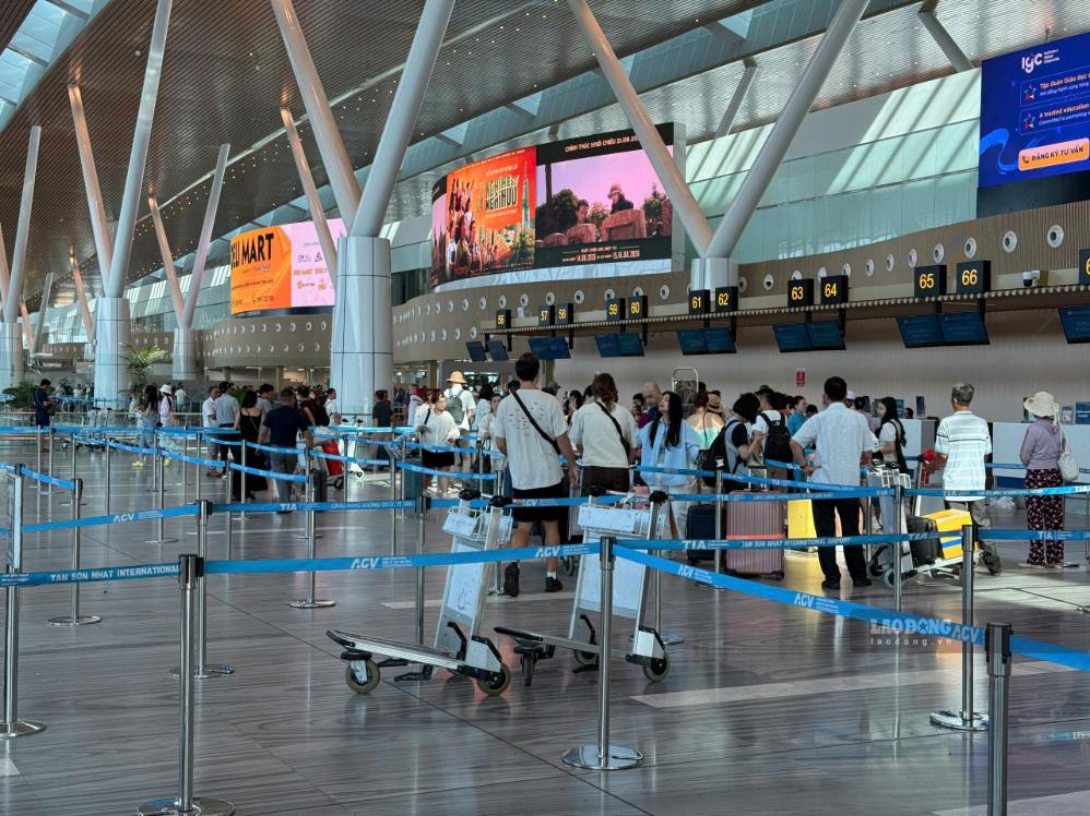 Nhà ga T3 thông thoáng. Ảnh: Anh Tú