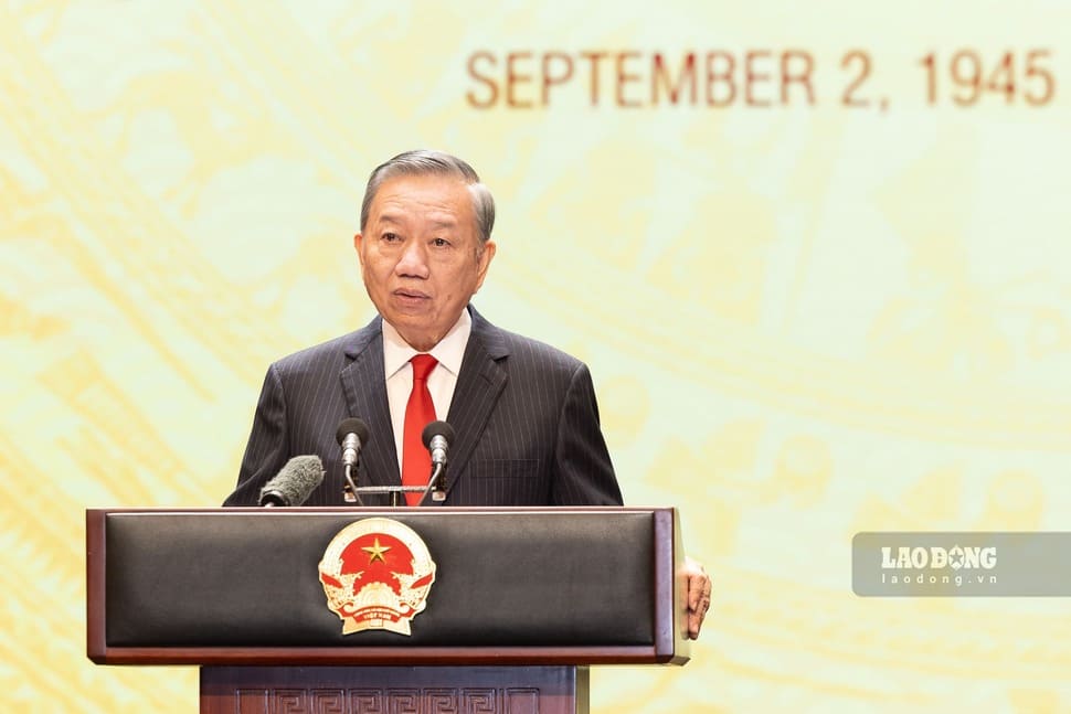 General Secretary and President To Lam delivers a speech commemorating the 81st National Day of the Socialist Republic of Vietnam. Photo: Hai Nguyen