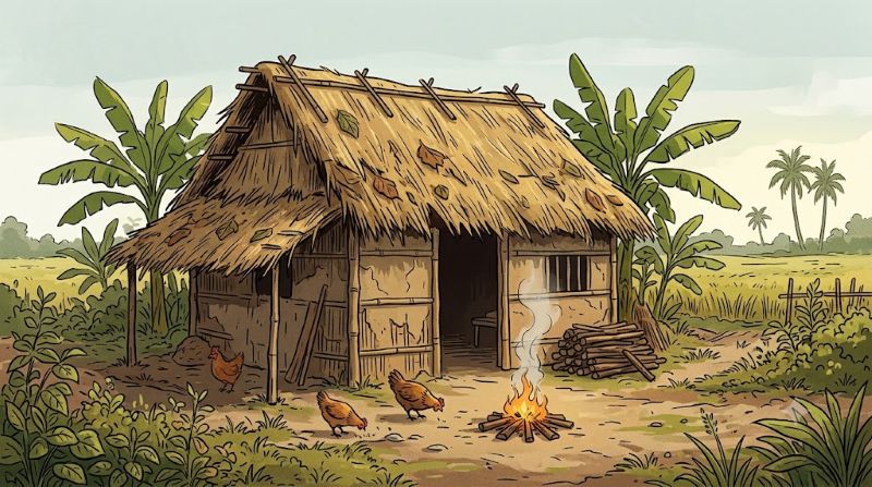 Poor households and near-poor households whose houses were completely collapsed, collapsed, drifted, or burned due to natural disasters and fires and no longer have a place to live will be considered for housing cost support with a minimum level of 40,000,000 VND/household. Photo: AI