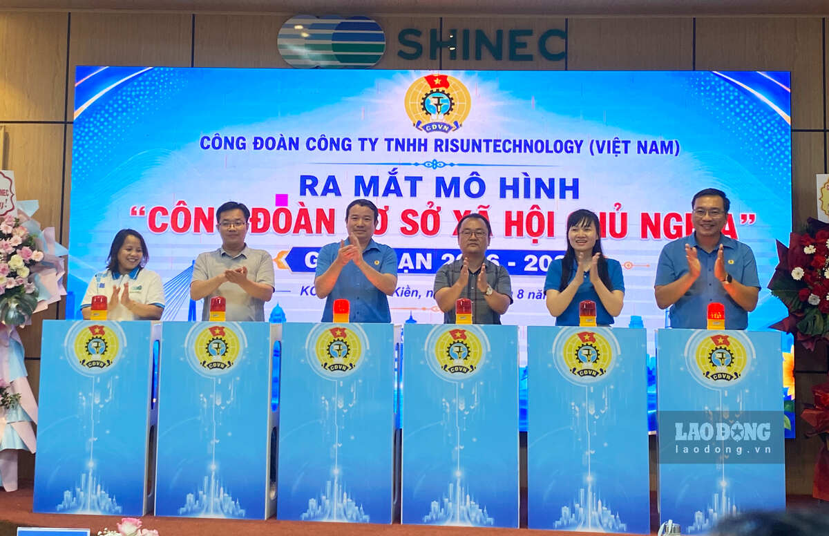 Launching ceremony of the "Socialist Grassroots Trade Union" model for the period 2026-2030 of the Trade Union of Risun Technology Co., Ltd. (Vietnam), a production facility in Nam Cau Kien Industrial Park, Hai Phong. Photo: Nguyen Hue