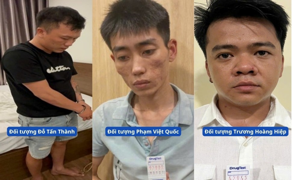 Police temporarily detain 3 subjects to investigate the act of organizing the use and illegal trading of drugs. Photo: Gia Lai Police