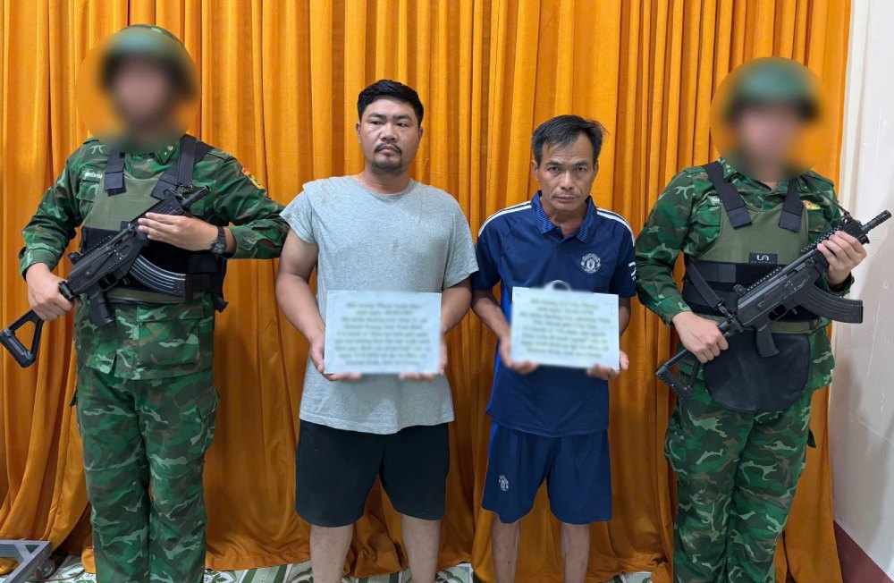 Bộ đội Biên phòng tỉnh và Đồn Biên phòng cửa khẩu Long Bình triệt phá Chuyên án đấu tranh với hoạt động tổ chức cho người khác xuất, nhập cảnh trái phép qua khu vực biên giới tỉnh An Giang. Ảnh: Biên phòng cung cấp