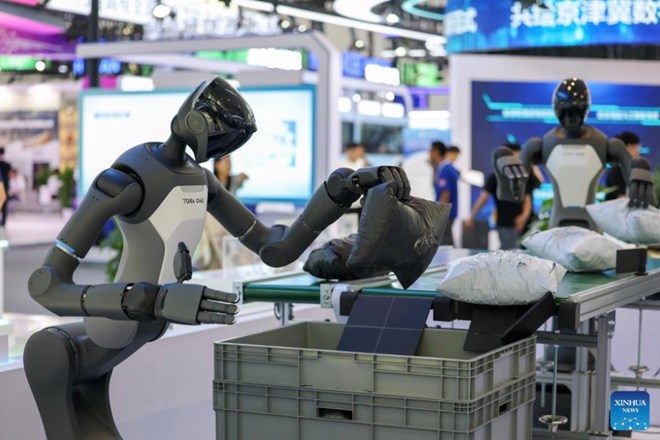 AI embodies technology that allows robots to sense the environment, move and interact directly with the physical world. Photo: Xinhua