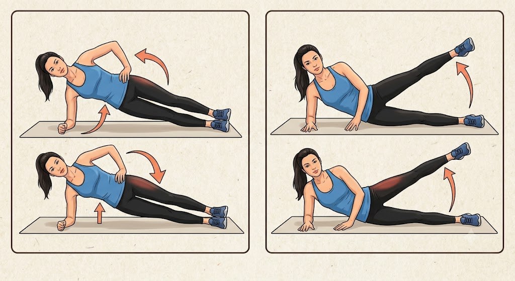 Performing exercises that comprehensively impact the hip joint from many angles helps minimize the risk of injury and falls. Image created from AI
