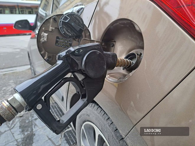 Gasoline and oil prices fell sharply in the first morning session of the week. Photo: Ha Vy