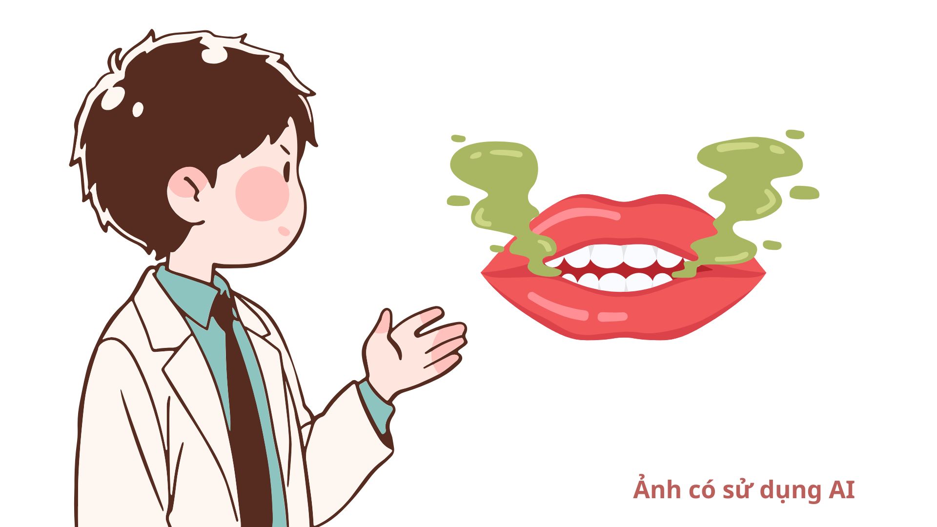 Bad breath can originate from the intestines. Photos using AI: Huong Son