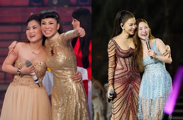 Singer Huong Tram and coach Thu Minh are a teacher-student pair who emerged from The Voice of Vietnam 2012. Photo provided by the Organizing Committee