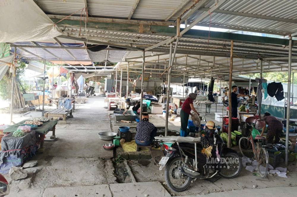 Cơ quan chức năng Thanh Hóa kiểm tra, làm rõ trách nhiệm của các đơn vị trong việc để tồn tại khu chợ không phép trong thời gian dài. Ảnh: Quách Du
