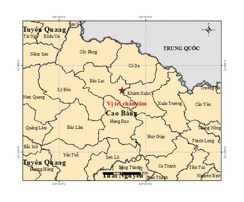 Cao Bang recorded the 3rd earthquake in 5 days. Photo: Earthquake and Tsunami Warning Center