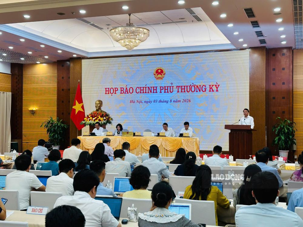 Họp báo Chính phủ thường kỳ tháng 7.2026. Ảnh: Phạm Đông