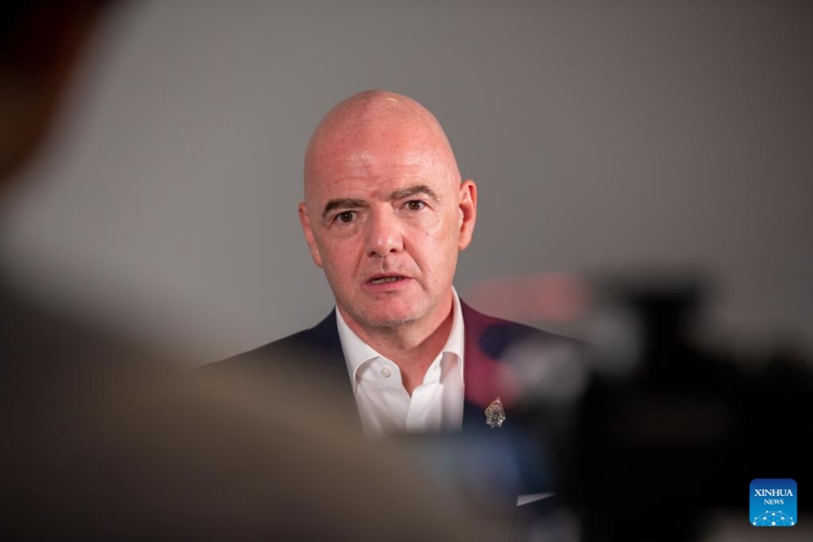 Le président Gianni Infantino et la FIFA se préparent à faire face à une bataille juridique de l'UEFA. Photo: Xinhua