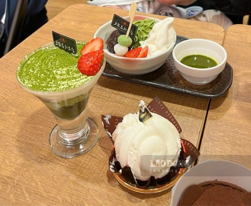 Món tráng miệng matcha với vị trà xanh đặc trưng của Nhật Bản. Ảnh: Linh Đan