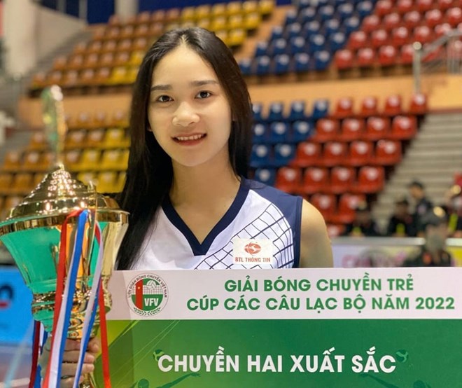 Cầu thủ chuyền hai Lại Thị Khánh Huyền dự kiến dự Giải bóng chuyền U23 quốc gia 2026. Ảnh: Ban huấn luyện đội bóng