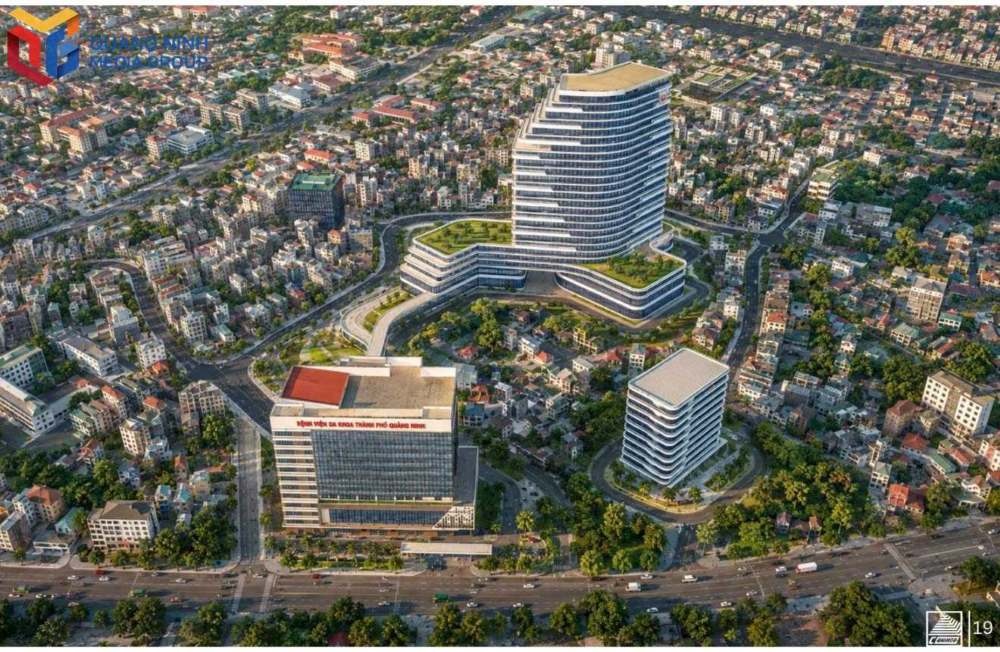 Phối cảnh một trong các phương án xây dựng Bệnh viện Đa khoa thành phố Quảng Ninh. Ảnh: Báo và Phát thanh, Truyền hình Quảng Ninh