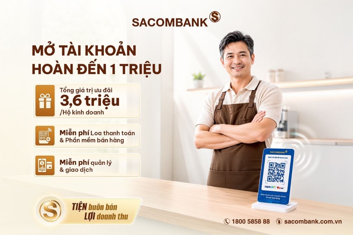 Sacombank is implementing the program "Having SACOMBANK - Convenient trading - Revenue benefits" nationwide with many practical incentives.