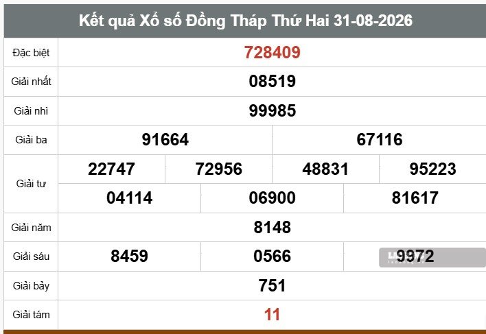 Kết quả xổ số Đồng Tháp. Ảnh: Thế Toàn