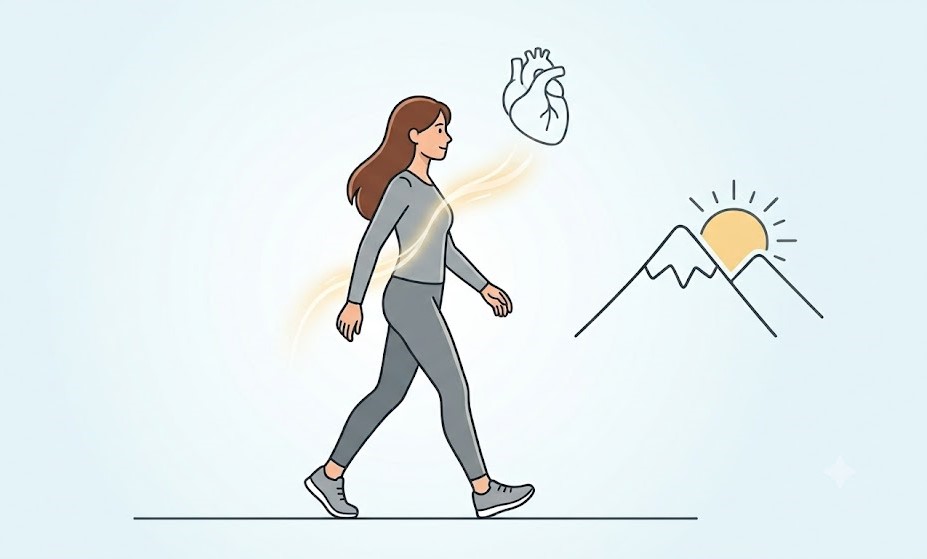 Regular walking brings many benefits to the cardiovascular system, weight and joints. Photo supported by AI