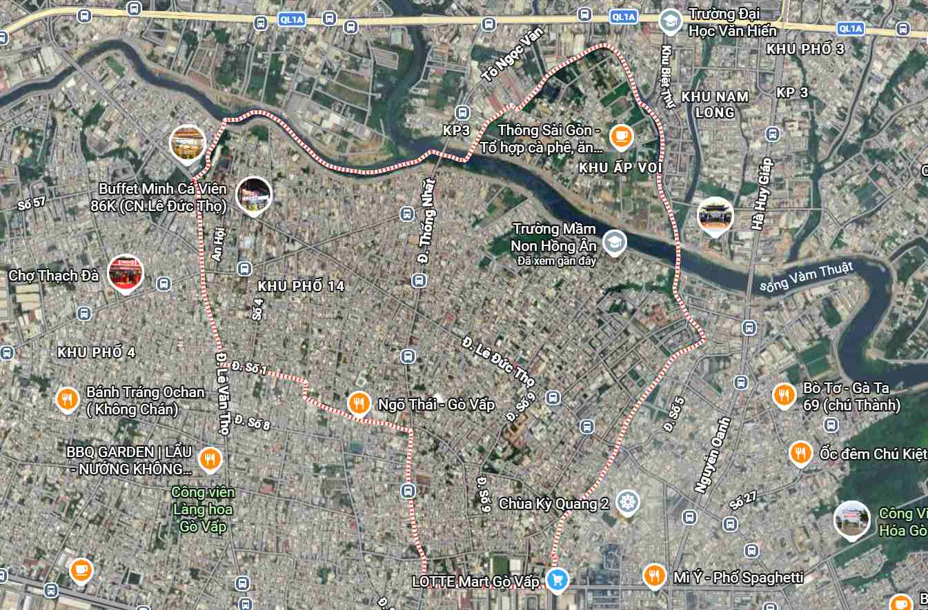ホーチミン市アンホイドン区の位置と境界。写真:Google Maps