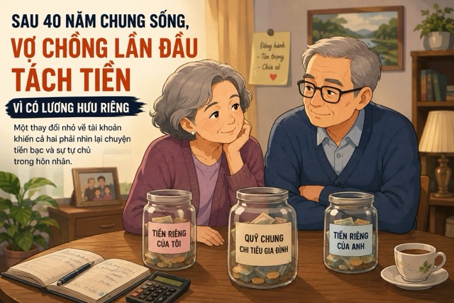 Having separate money from pensions, retired couples learn to respect each other's autonomy. Photos using AI: Ha My