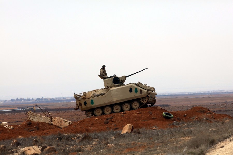 Jordanian tanks on duty in the border area. On August 31, Jordanian air defense forces announced that they had intercepted 8 missiles violating the country's airspace. Photo: Xinhua