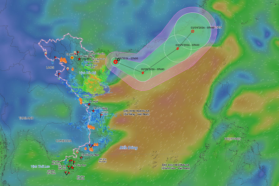 Path of storm/tropical depression in the next 24-72 hours. Photo: Vietnam Disaster Monitoring System