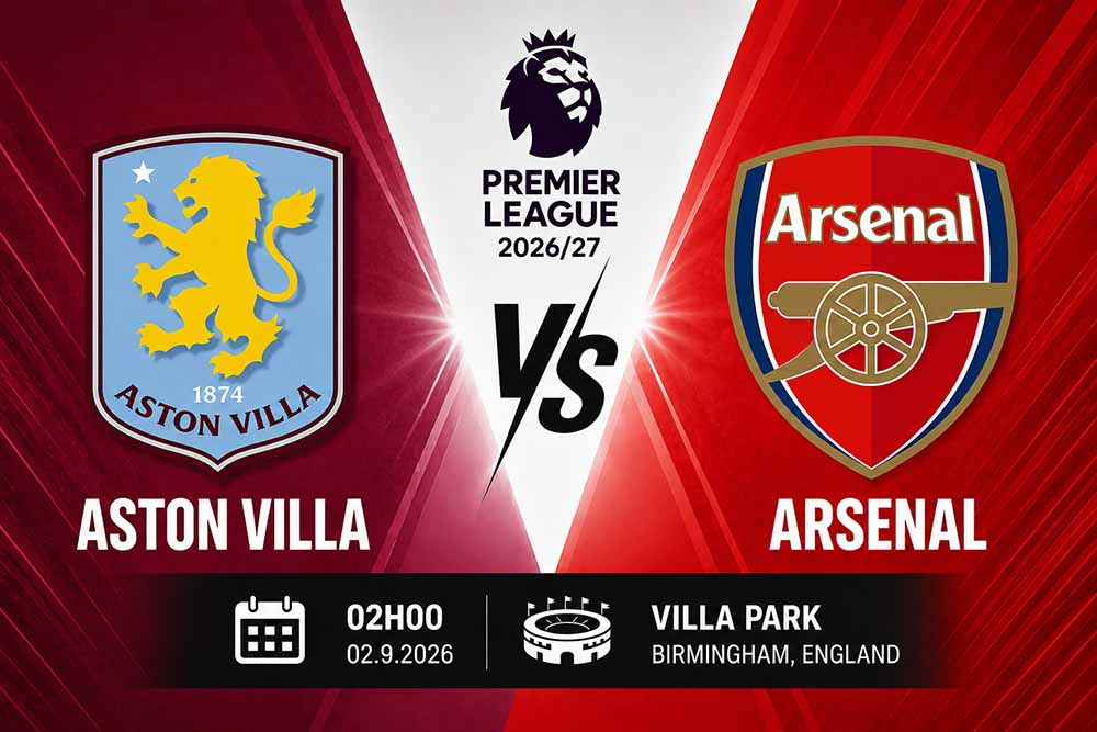 Aston Villa vs Arsenal football prediction. Graphics: Thanh Vu / Created by AI