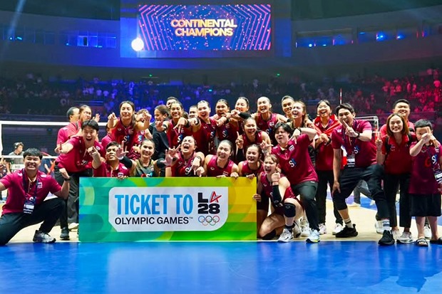 L'équipe thaïlandaise de volley-ball féminin vise avec confiance les Jeux olympiques de 2028. Photo: Fédération thaïlandaise de volley-ball