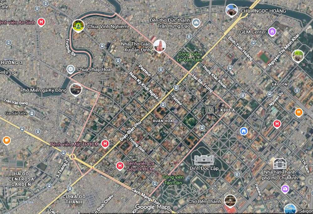 Vị trí và ranh giới phường Xuân Hòa. Ảnh: Google Maps