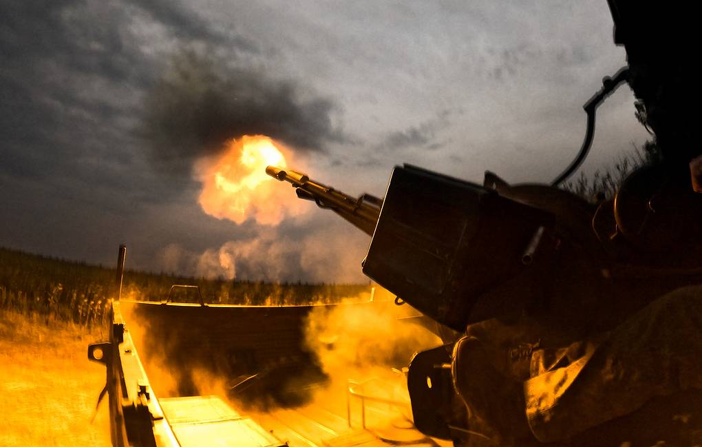 戦場で任務を遂行するロシア兵。写真:TASS