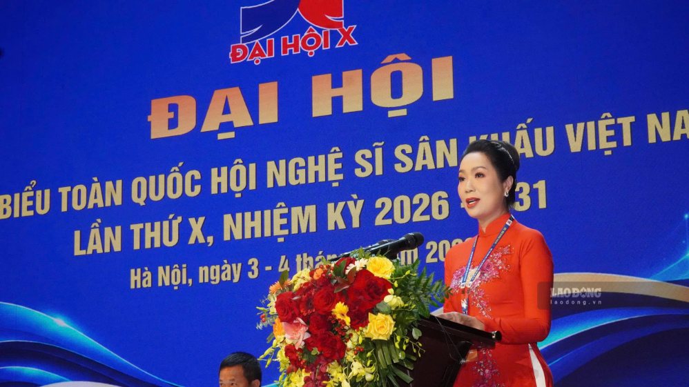 NSND Trịnh Kim Chi phát biểu tại sự kiện. Ảnh: Minh Chính