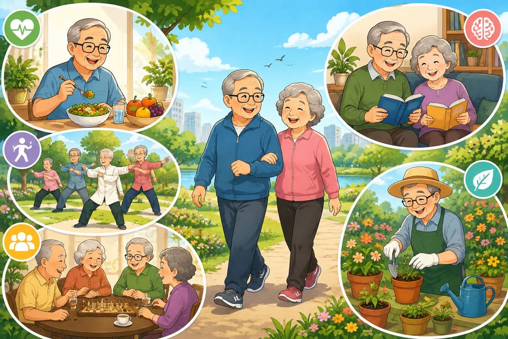 Maintaining simple habits but bringing a happy and healthy retirement life. Photo: AI