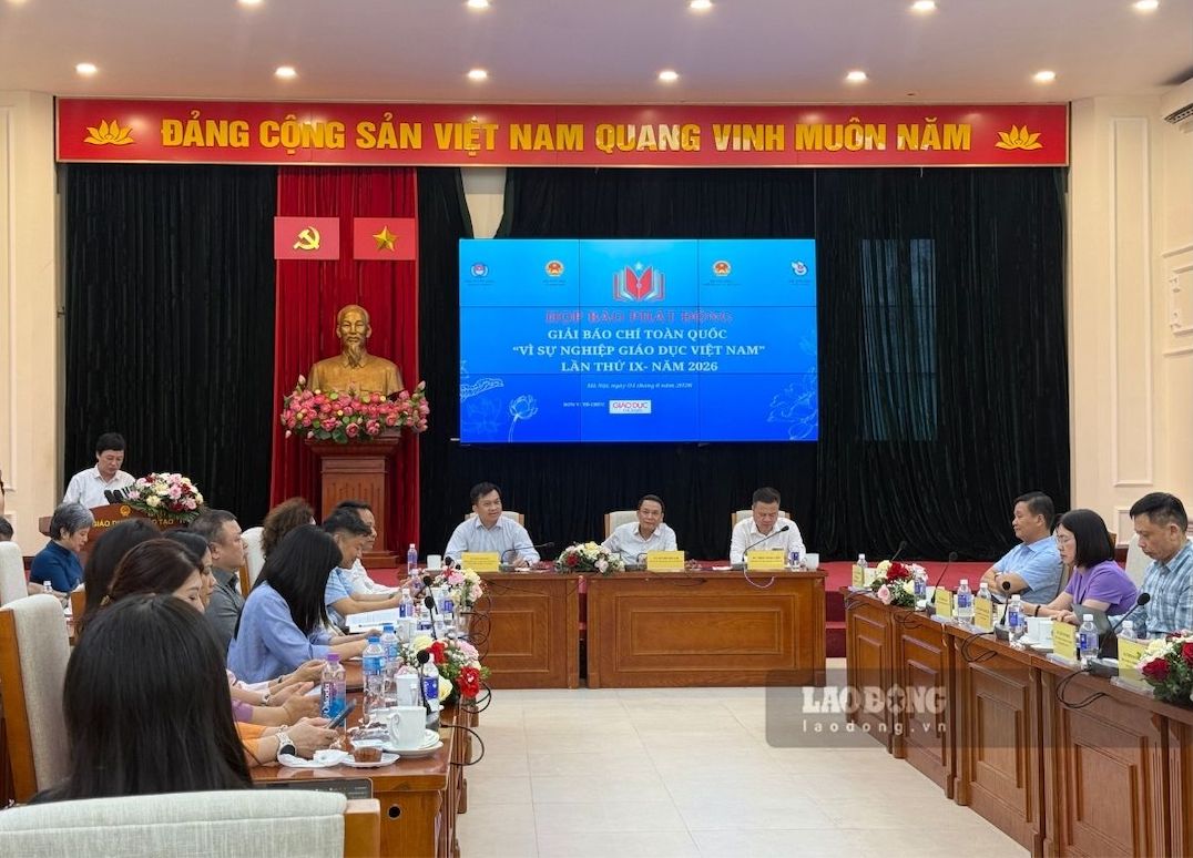 Press conference and launching of the National Press Award For the Cause of Vietnamese Education in 2026. Photo: Phuong Anh