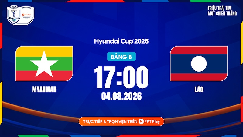FPT Play의 ASEAN Cup 2026에서 미얀마 대 라오스 축구 라이브 채널. 사진: FPT 플레이