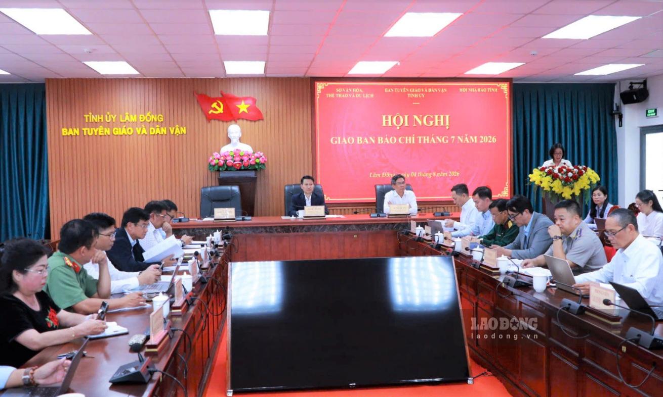 Quang cảnh Hội nghị giao ban Báo chí tỉnh Lâm Đồng tháng 7. Ảnh: Phúc Khánh 