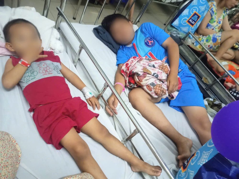 Two children carrying many dangerous diseases, causing Ms. Tan - a single mother - to be immersed in difficulties and hardships. Photo: Family provided