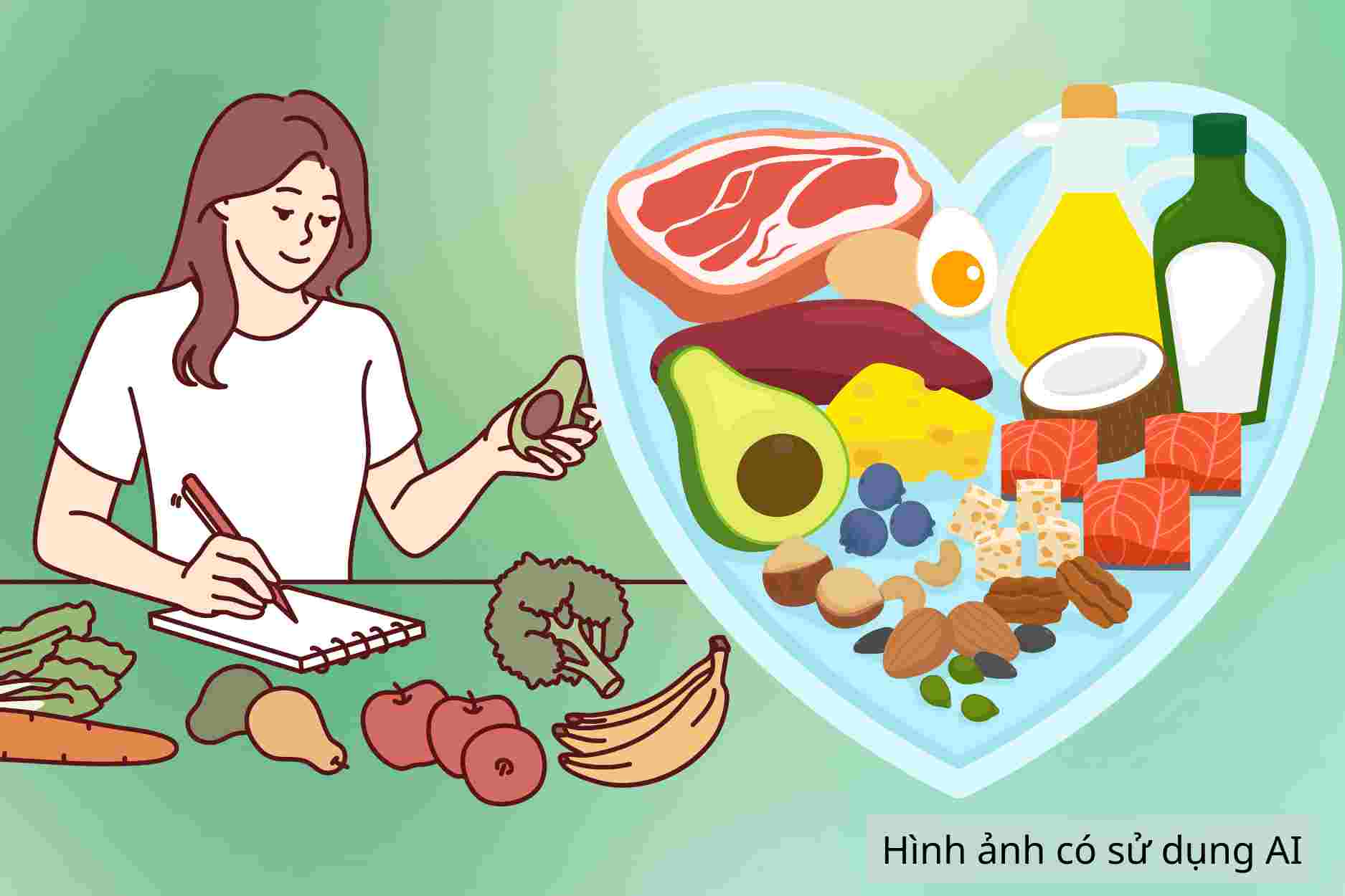 Suitable and unsuitable food groups when eating Keto