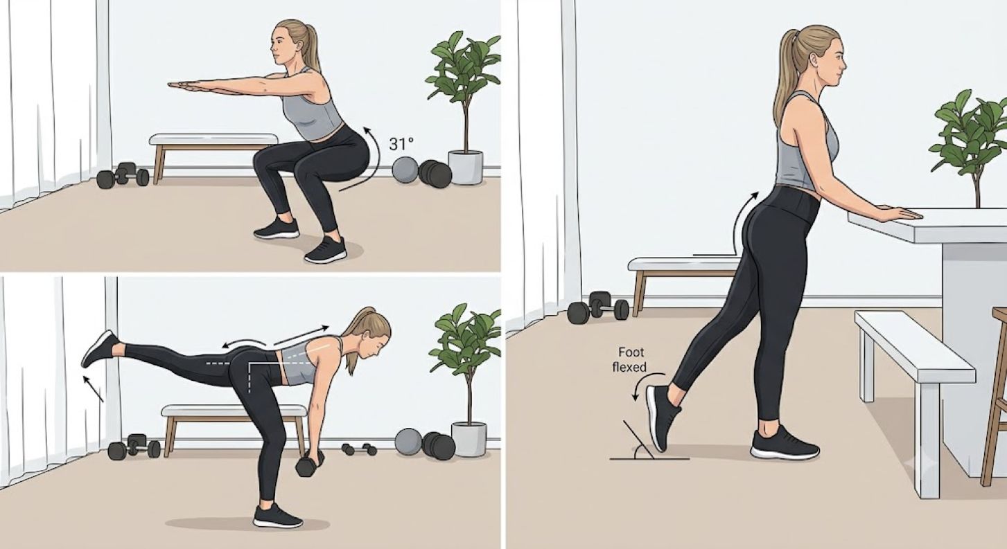 Standing exercises help train buttock muscles, effectively supporting familiar operations in daily life. Photo created by AI