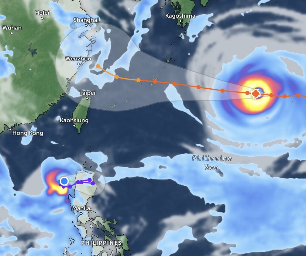 Dolphin storm and East Sea storm Kujira. Photo: Zoom Earth