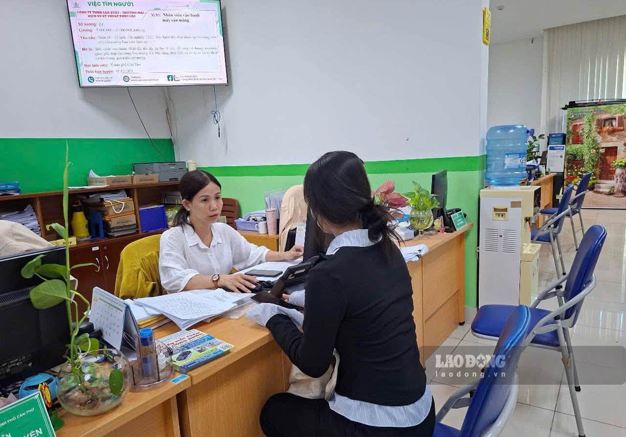 Workers looking for jobs again at the Can Tho City Employment Service Center. Photo: Huong Nha