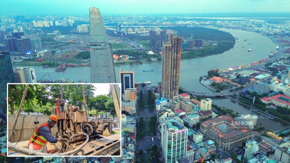 Ben Thanh - Thu Thiem Metro will go underground under the Saigon River at a depth of about 41 m, connecting the center of Ho Chi Minh City with Thu Thiem New Urban Area. Photo: Anh Tu