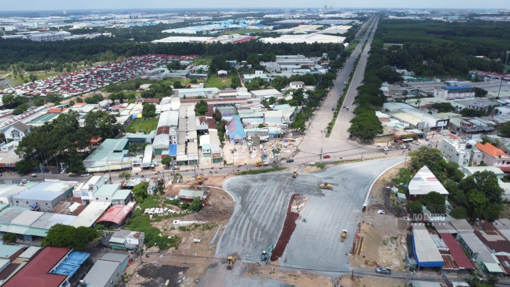 Toàn cảnh dự án đường 25C, phường Nhơn Trạch, thành phố Đồng Nai. Ảnh: HAC