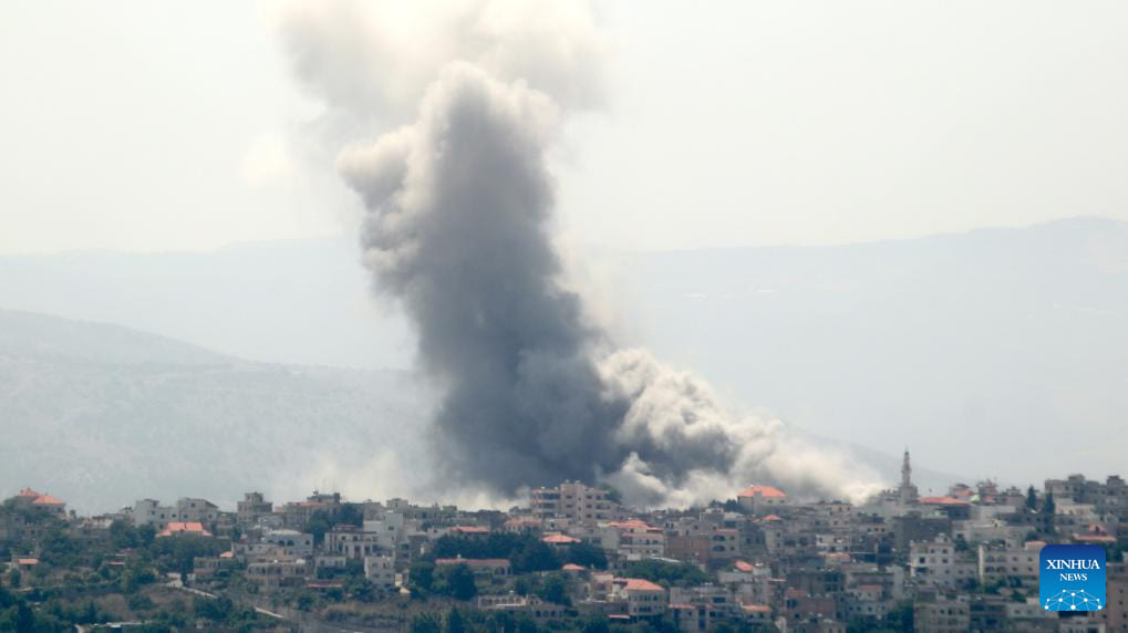 Smoke rises after an Israeli airstrike on Hezbollah forces in Lebanon. Photo: Xinhua