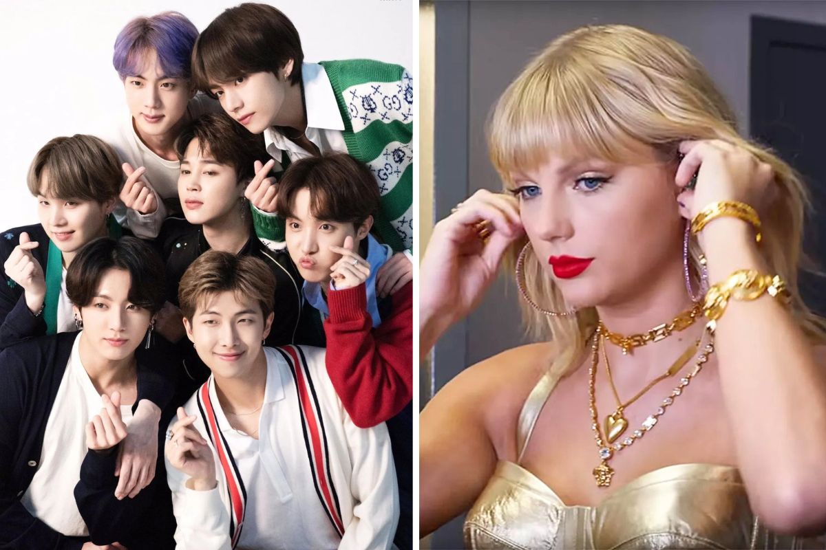BTS and Taylor Swift. Photo: Netflix