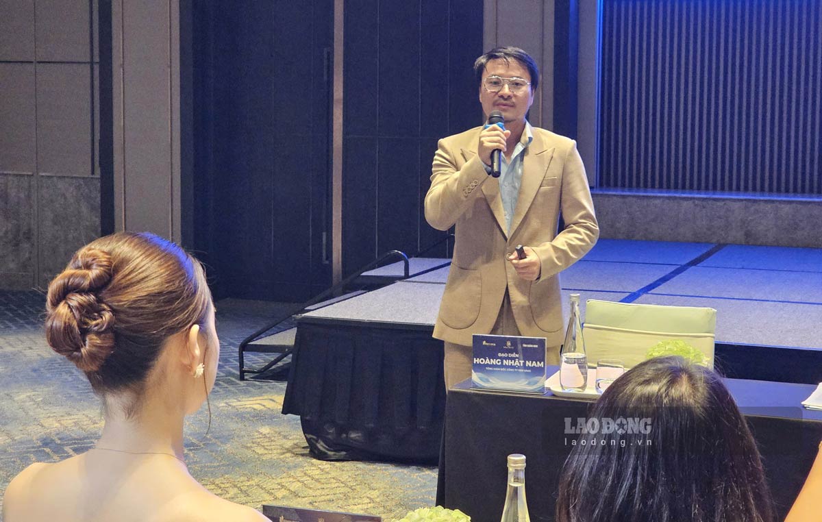 Đạo diễn Hoàng Nhật Nam, Tổng Giám đốc Công ty Sen Vàng Entertainment, Trưởng Ban Tổ chức Miss World 2026 tại Việt Nam, thông tin lịch trình cuộc thi tại Quảng Ninh. Ảnh: Đoàn Hưng