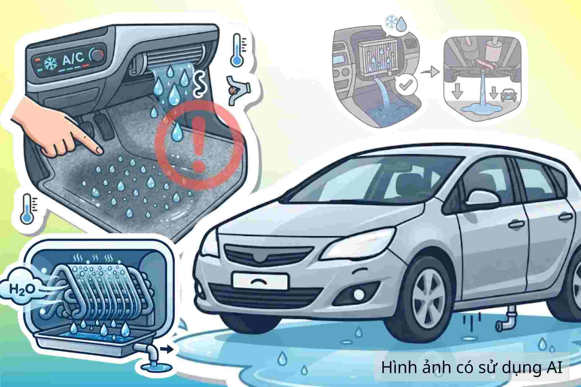 A series of reasons why water appears under car floors