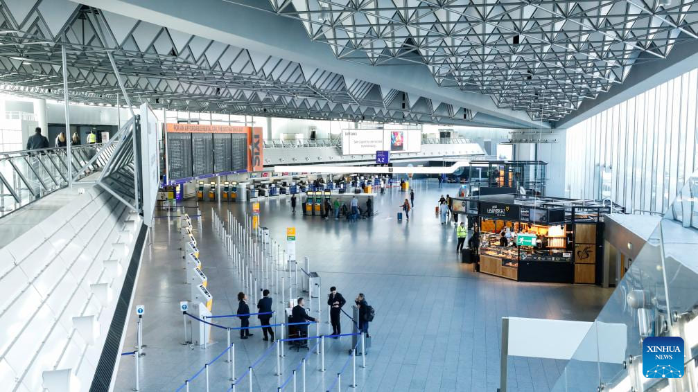 Scene inside an airport in Germany. Photo: Xinhua