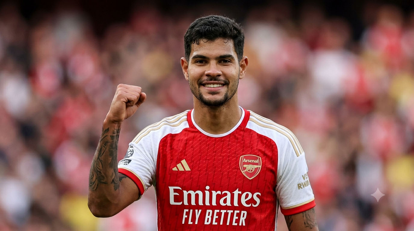 Bruno Guimaraes has joined Arsenal. Photo created by Google Gemini